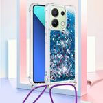 For Xiaomi Redmi Note 13 4G TPU Case Quicksand Design Phone Cover with Lanyard