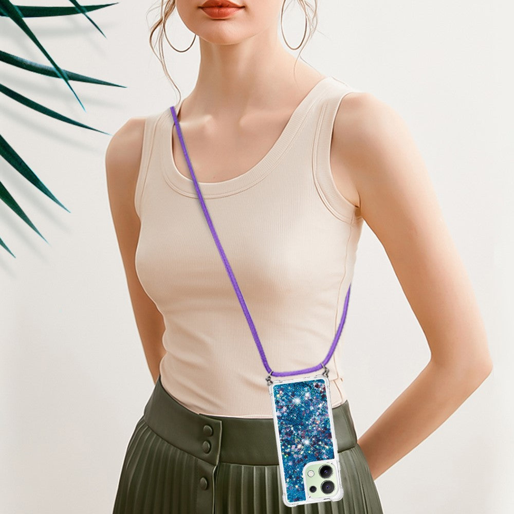 For Xiaomi Redmi Note 13 4G TPU Case Quicksand Design Phone Cover with Lanyard