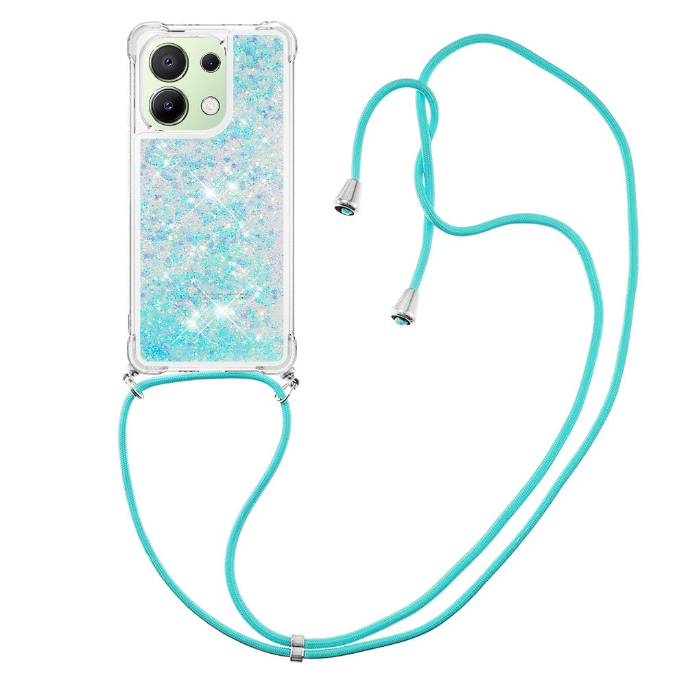 For Xiaomi Redmi Note 13 4G TPU Case Quicksand Design Phone Cover with Lanyard