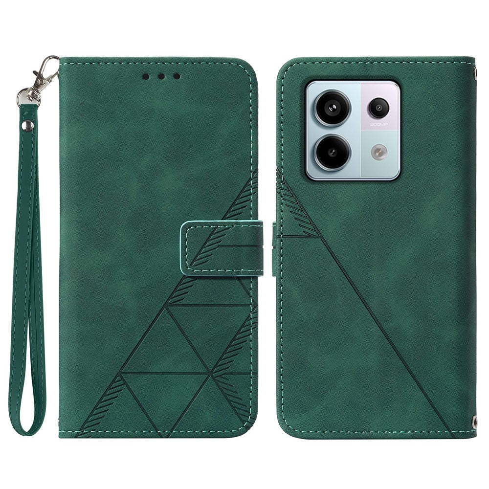 For Xiaomi Redmi Note 13 Pro 5G / Poco X6 5G Leather Case with Hand Strap Wallet Stand Phone Cover