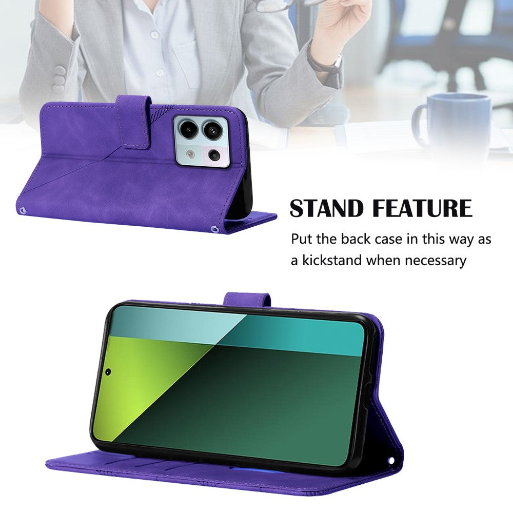For Xiaomi Redmi Note 13 Pro 5G / Poco X6 5G Leather Case with Hand Strap Wallet Stand Phone Cover