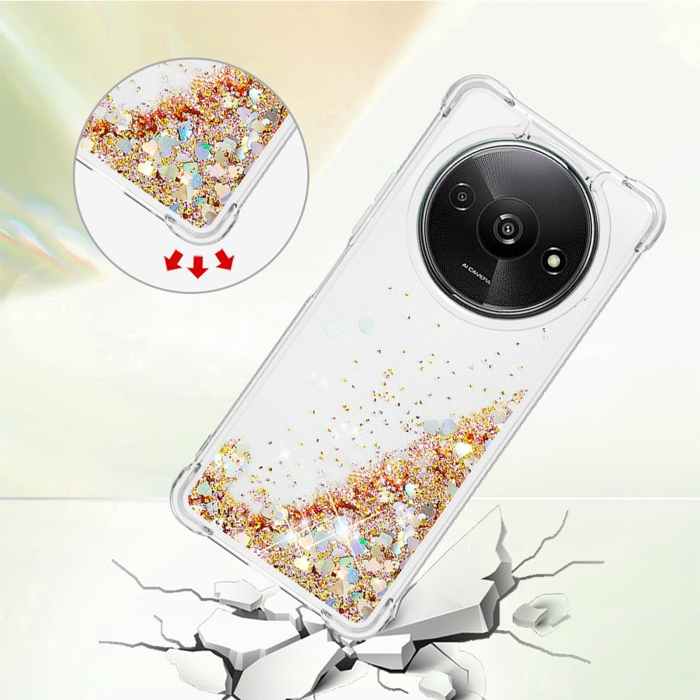 For Xiaomi Redmi A3 4G / Poco C61 4G TPU Case Glitter Quicksand Shockproof Phone Back Cover