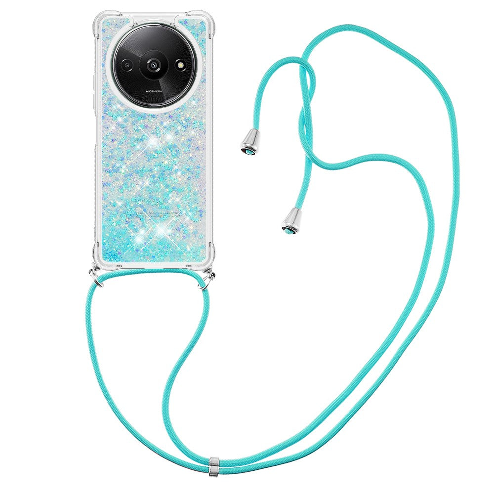For Xiaomi Redmi A3 / Poco C61 4G TPU Case Quicksand Design Phone Cover with Lanyard