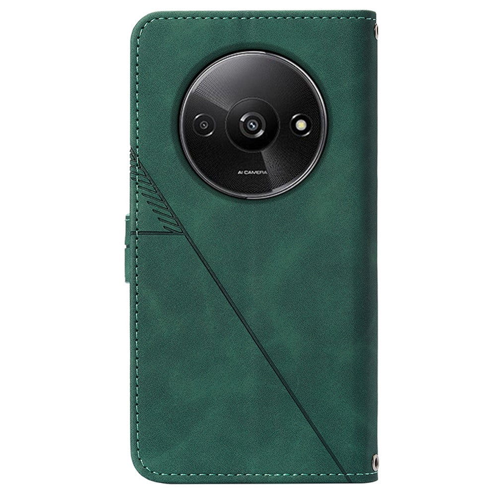 For Xiaomi Redmi A3 4G / Poco C61 4G Leather Case with Hand Strap Wallet Stand Phone Cover