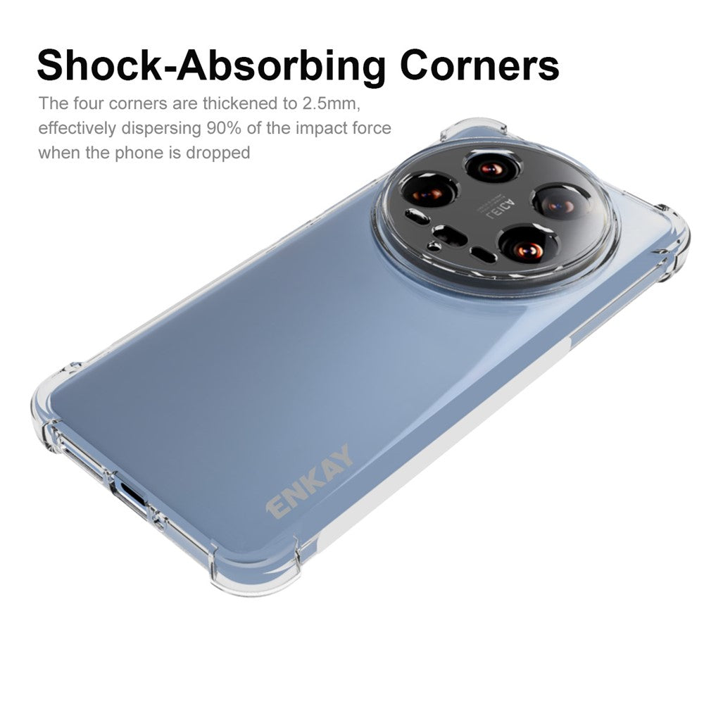 ENKAY HAT PRINCE For Xiaomi 14 Ultra Case Transparent TPU Phone Cover Drop-proof Protection