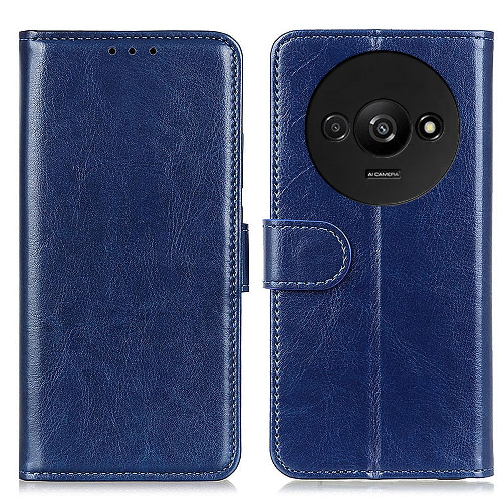 For Xiaomi Redmi A3 4G / Poco C61 4G Case Crazy Horse Texture Horizontal Flip Leather Phone Cover