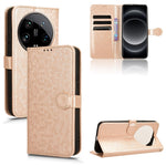 For Xiaomi 14 Ultra Case Dots Imprinted PU Leather Wallet Stand Phone Cover