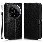 For Xiaomi 14 Ultra Case Dots Imprinted PU Leather Wallet Stand Phone Cover