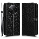 For Xiaomi Redmi A3 / Poco C61 4G Case Dots Imprinted PU Leather Viewing Stand Phone Cover