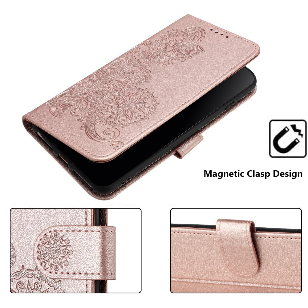 For Xiaomi Redmi Note 13 4G Phone Cases Mandala Flower Leather Wallet Mobile Cover with Strap