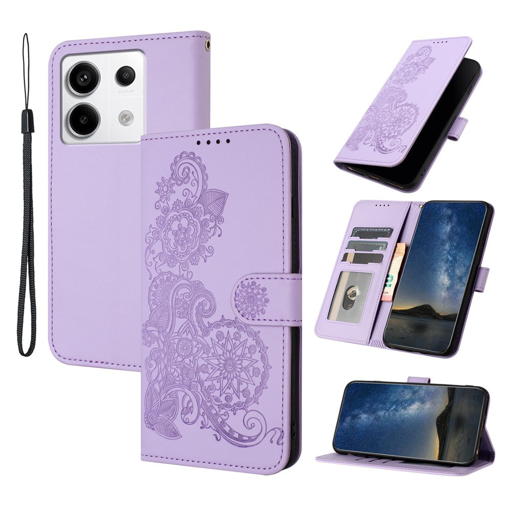 For Xiaomi Redmi Note 13 Pro 5G / Poco X6 5G Phone Cases Mandala Flower Leather Wallet Mobile Cover with Strap