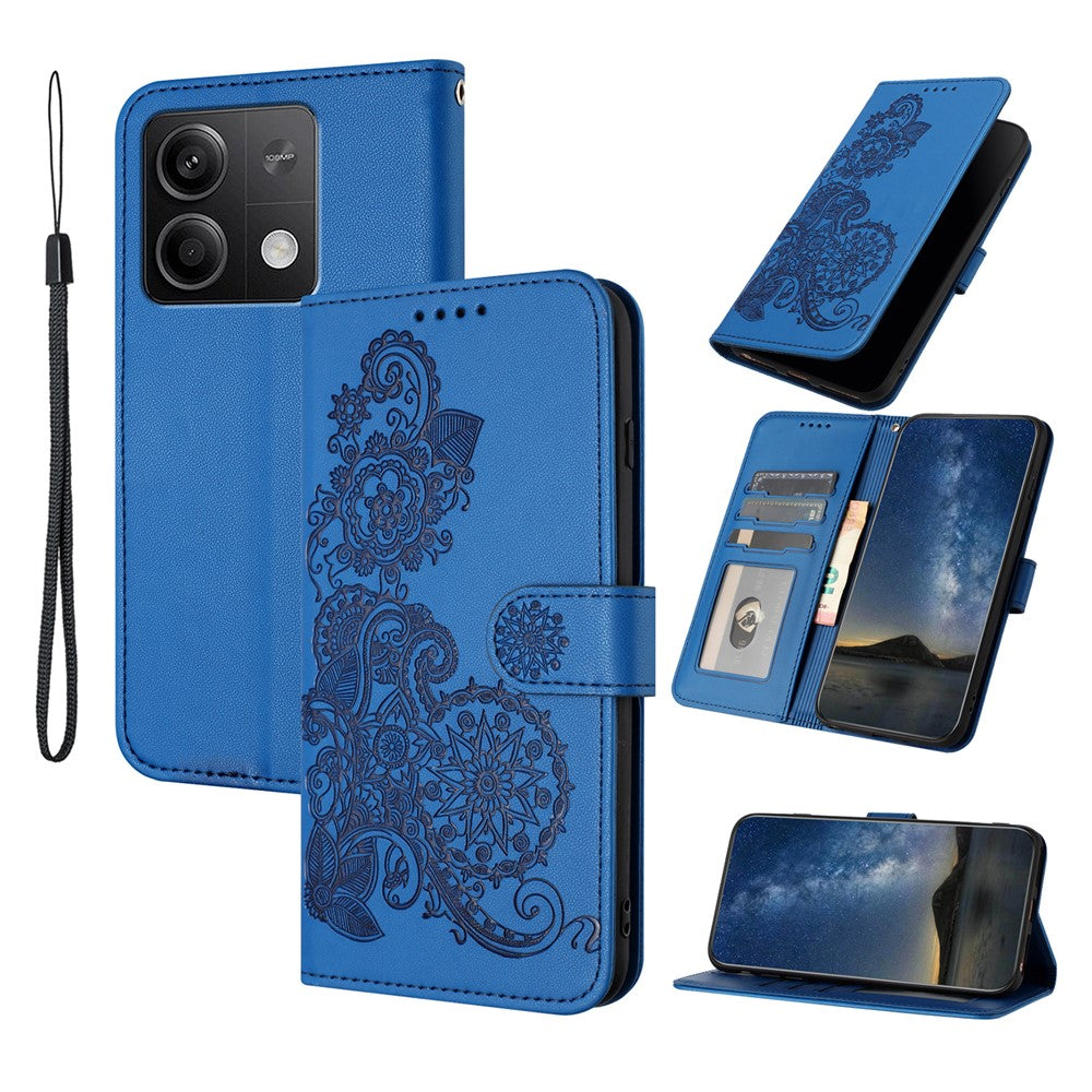 For Xiaomi Redmi Note 13 5G Phone Cases Mandala Flower Leather Wallet Mobile Cover with Strap
