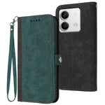 YX0020 For Xiaomi Redmi Note 13 4G Case PU Leather Stand Card Slots Phone Cover with Wrist Strap