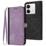 YX0020 For Xiaomi Redmi Note 13 4G Case PU Leather Stand Card Slots Phone Cover with Wrist Strap