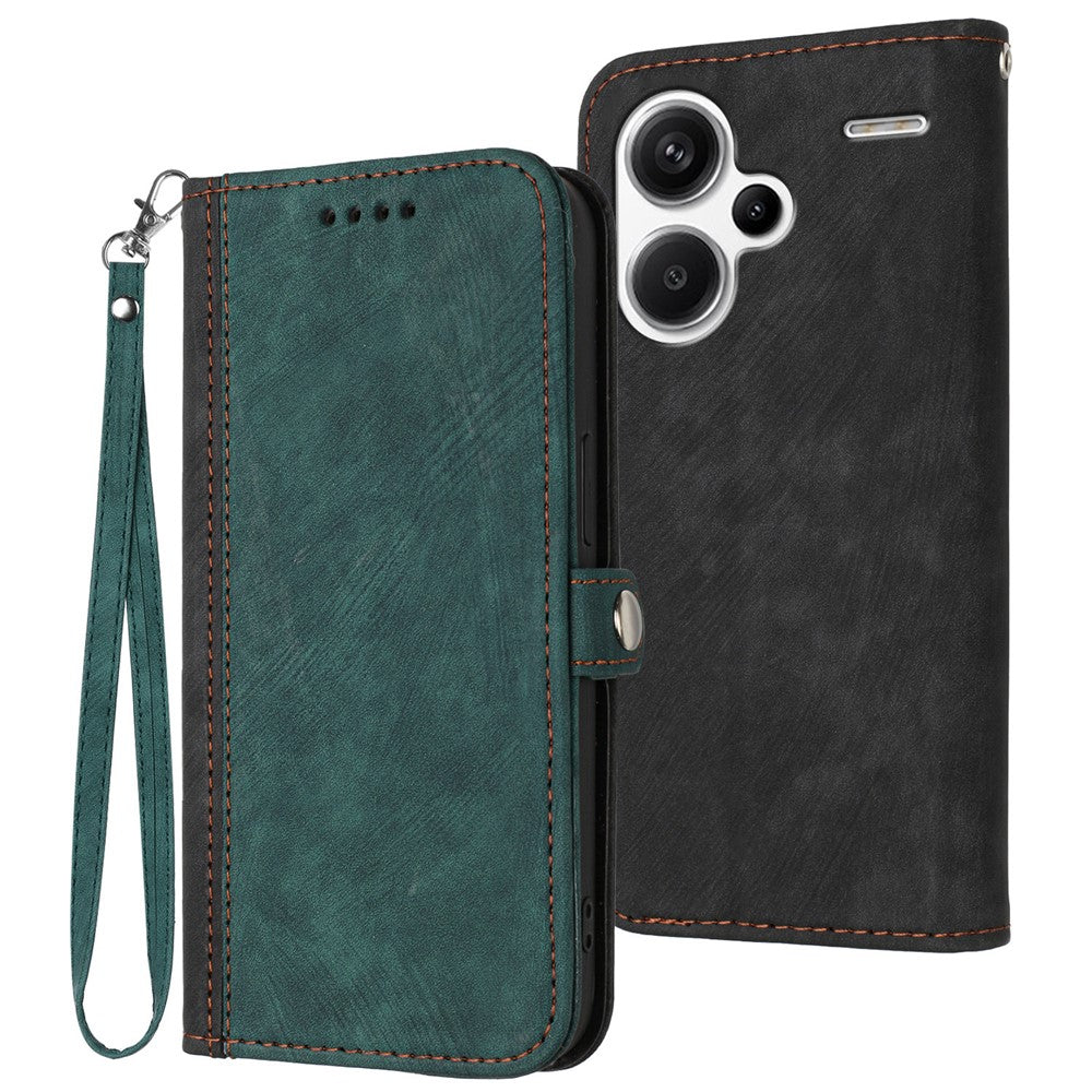 YX0020 For Xiaomi Redmi Note 13 Pro+ 5G Wallet Phone Case PU Leather Folio Flip Cover with Strap