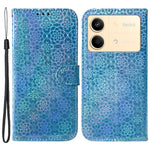 For Xiaomi Redmi Note 13R Pro 5G PU Leather Phone Case Dazzling Flower Pattern Mobile Phone Cover