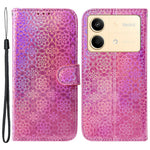 For Xiaomi Redmi Note 13R Pro 5G PU Leather Phone Case Dazzling Flower Pattern Mobile Phone Cover