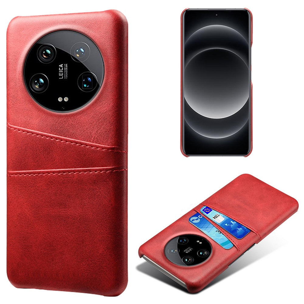 For Xiaomi 14 Ultra Mobile Phone Case PU Leather Coated PC Cover with 2 Card Slots