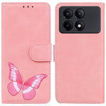 For Xiaomi Poco X6 Pro 5G / Redmi K70E 5G Anti-Scratch Phone Case Butterfly Printing Leather Flip Cover