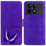 For Xiaomi Poco X6 Pro 5G / Redmi K70E 5G Anti-Scratch Phone Case Butterfly Printing Leather Flip Cover