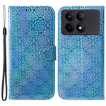 For Xiaomi Redmi K70E 5G / Poco X6 Pro 5G PU Leather Phone Cover Shockproof Dazzling Flower Pattern Case