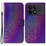 For Xiaomi Redmi K70E 5G / Poco X6 Pro 5G PU Leather Phone Cover Shockproof Dazzling Flower Pattern Case