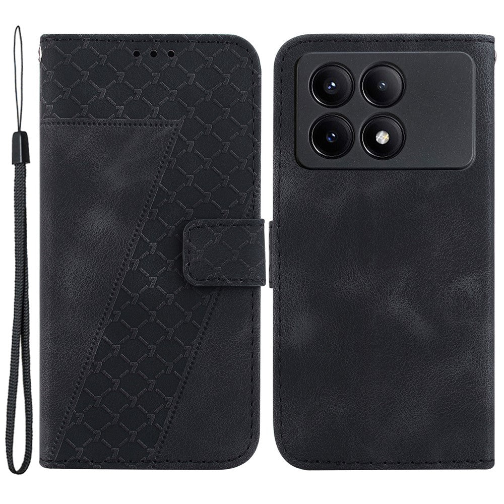 For Xiaomi Redmi K70E 5G / Poco X6 Pro 5G Case 7-Shape Imprinted Phone Wallet Cover