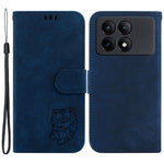 For Xiaomi Redmi K70E 5G / Poco X6 Pro 5G Leather Cover Tiger Imprint Phone Cover with Hand Strap