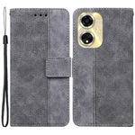 For Oppo A59 5G / A2m 5G Case Geometry Imprinted Leather Phone Cover with Wallet