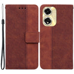 For Oppo A59 5G / A2m 5G Case Geometry Imprinted Leather Phone Cover with Wallet