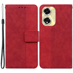 For Oppo A59 5G / A2m 5G Case Geometry Imprinted Leather Phone Cover with Wallet