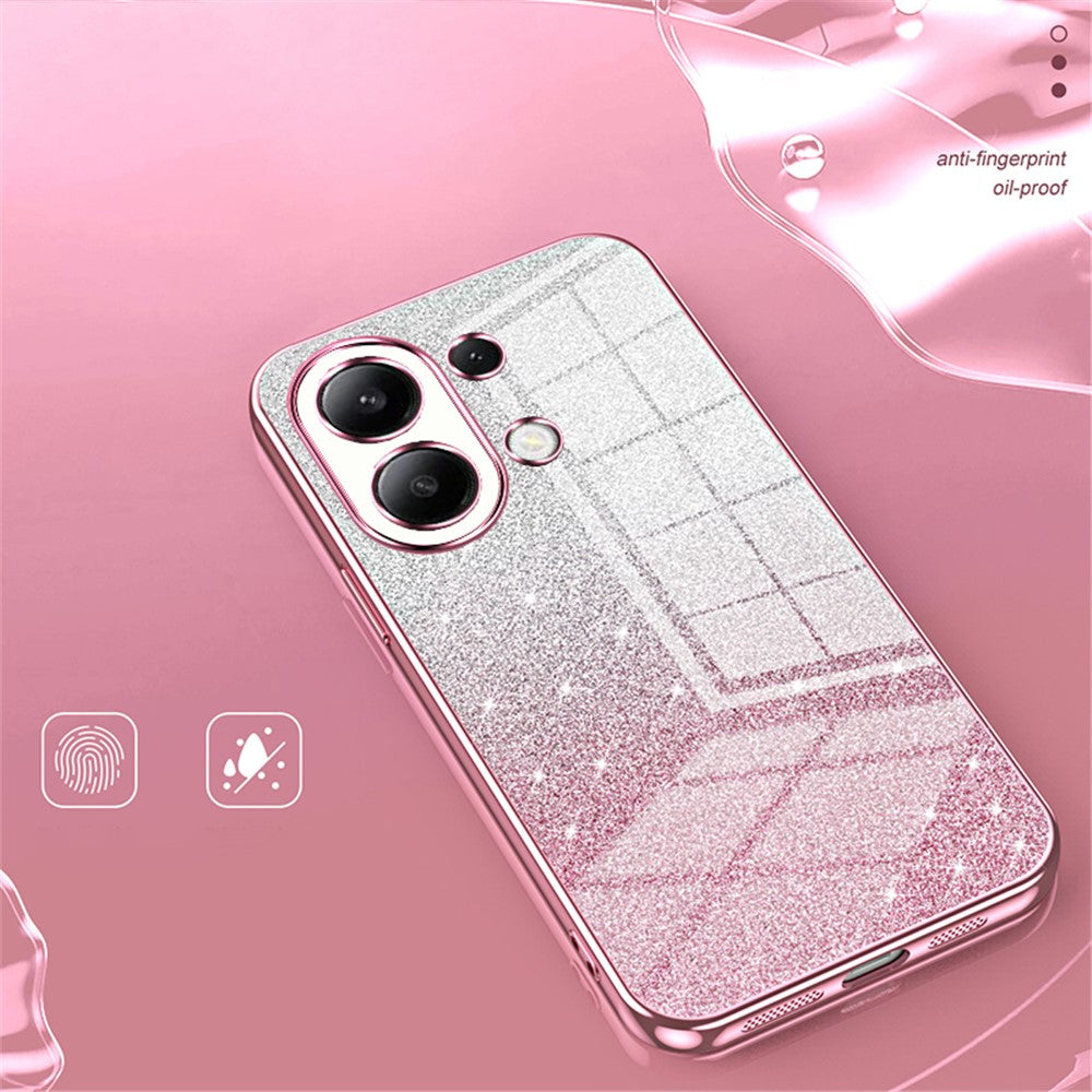 Xiaomi Redmi Note 13 4G Mobilskal Elektropläterat Dropptåligt Gradient Glitter TPU-skal