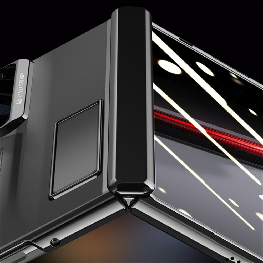 For Honor Magic V2 RSR Porsche Design Case Clear PC+Acrylic Kickstand Phone Cover with Anti-Spy Screen Protector