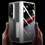 For Honor Magic V2 RSR Porsche Design Case Clear PC+Acrylic Kickstand Phone Cover with Anti-Spy Screen Protector