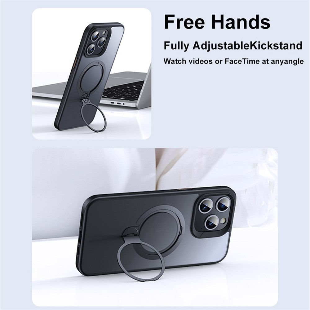 For iPhone 12 Pro / 12 Case Kickstand Shell Compatible with MagSafe TPU+PC Slim-Fit Phone Cover