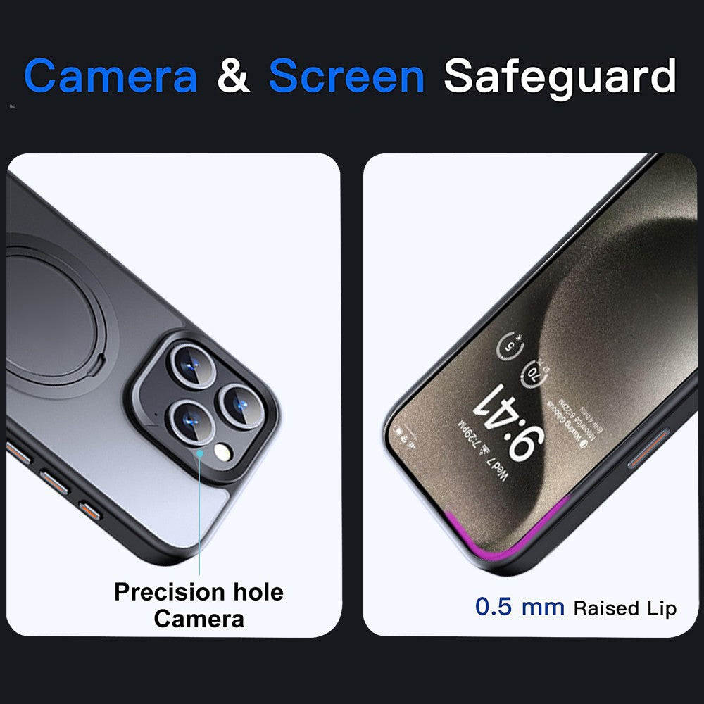 For iPhone 12 Pro / 12 Case Kickstand Shell Compatible with MagSafe TPU+PC Slim-Fit Phone Cover