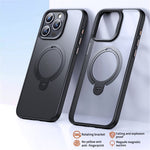 For iPhone 12 Pro Max Kickstand Phone Case TPU+PC Phone Back Cover Compatible with MagSafe