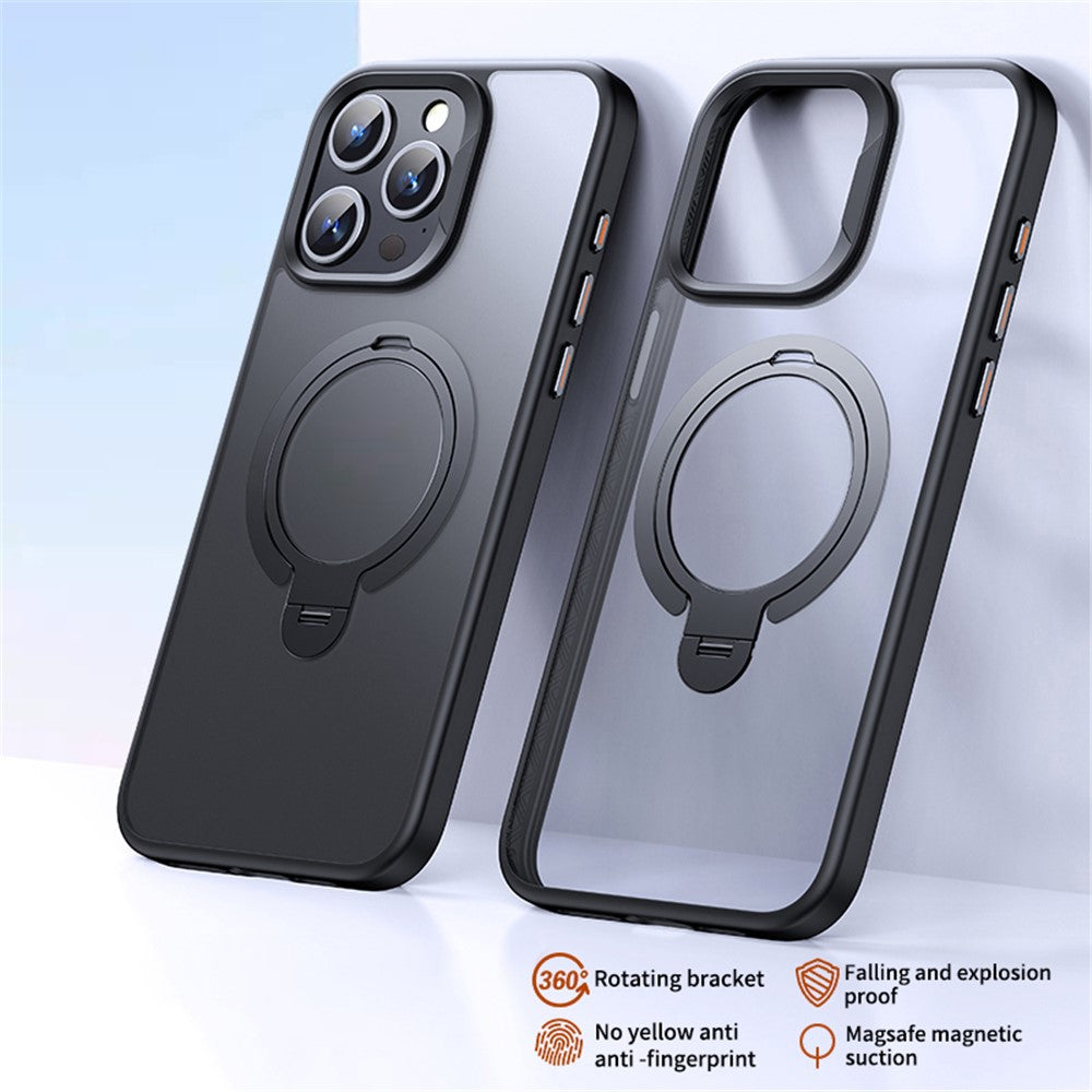 For iPhone 12 Pro Max Kickstand Phone Case TPU+PC Phone Back Cover Compatible with MagSafe