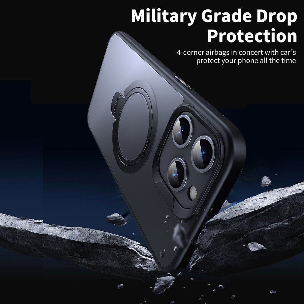 For iPhone 12 Pro Max Kickstand Phone Case TPU+PC Phone Back Cover Compatible with MagSafe