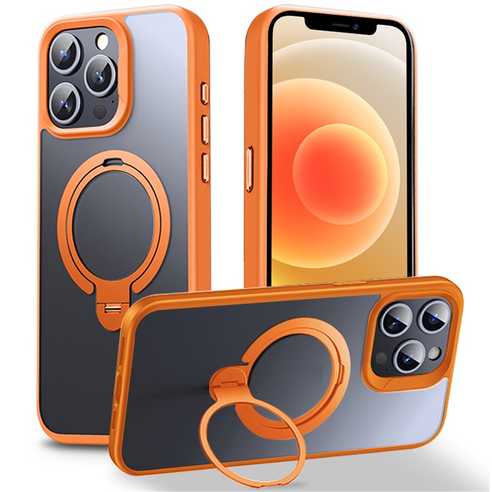 For iPhone 12 Pro Max Kickstand Phone Case TPU+PC Phone Back Cover Compatible with MagSafe