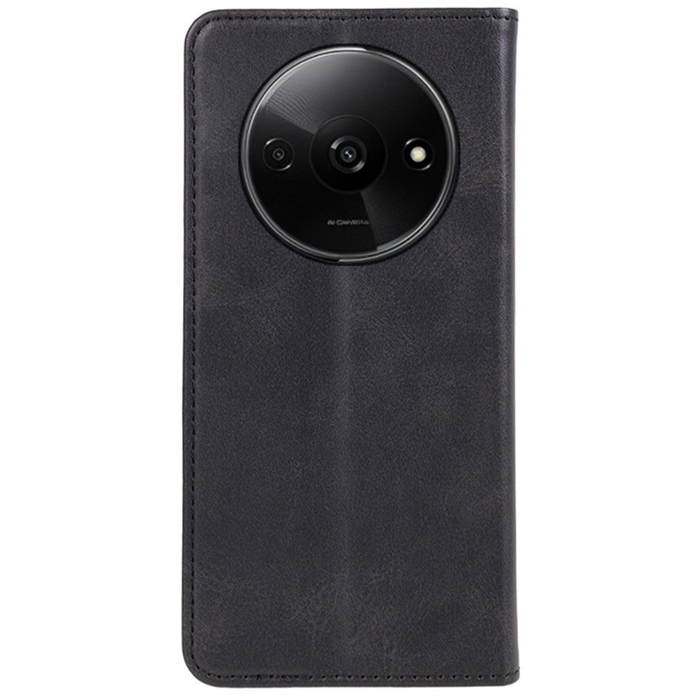 For Xiaomi Redmi A3 4G / Poco C61 4G Leather Phone Case Calf Texture Wallet Cover Magnetic Auto-Absorbed