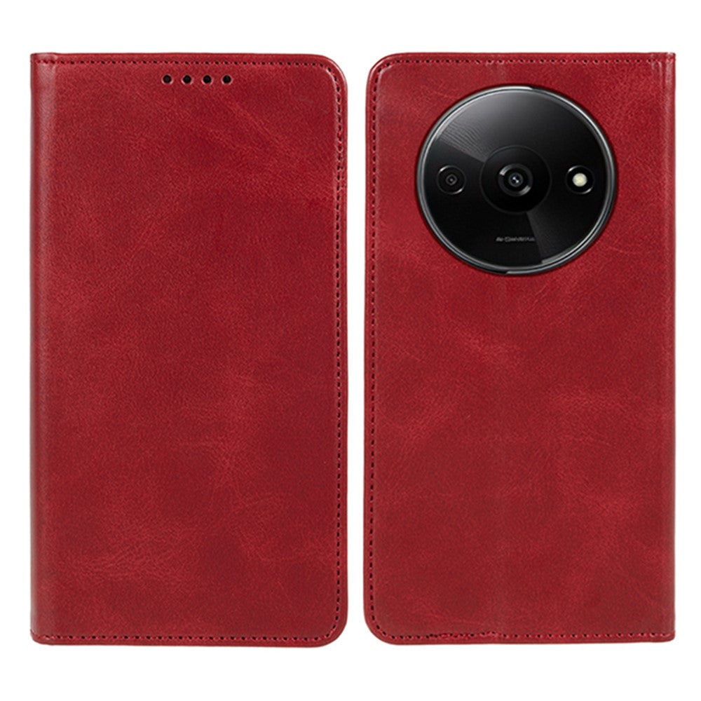 For Xiaomi Redmi A3 4G / Poco C61 4G Leather Phone Case Calf Texture Wallet Cover Magnetic Auto-Absorbed