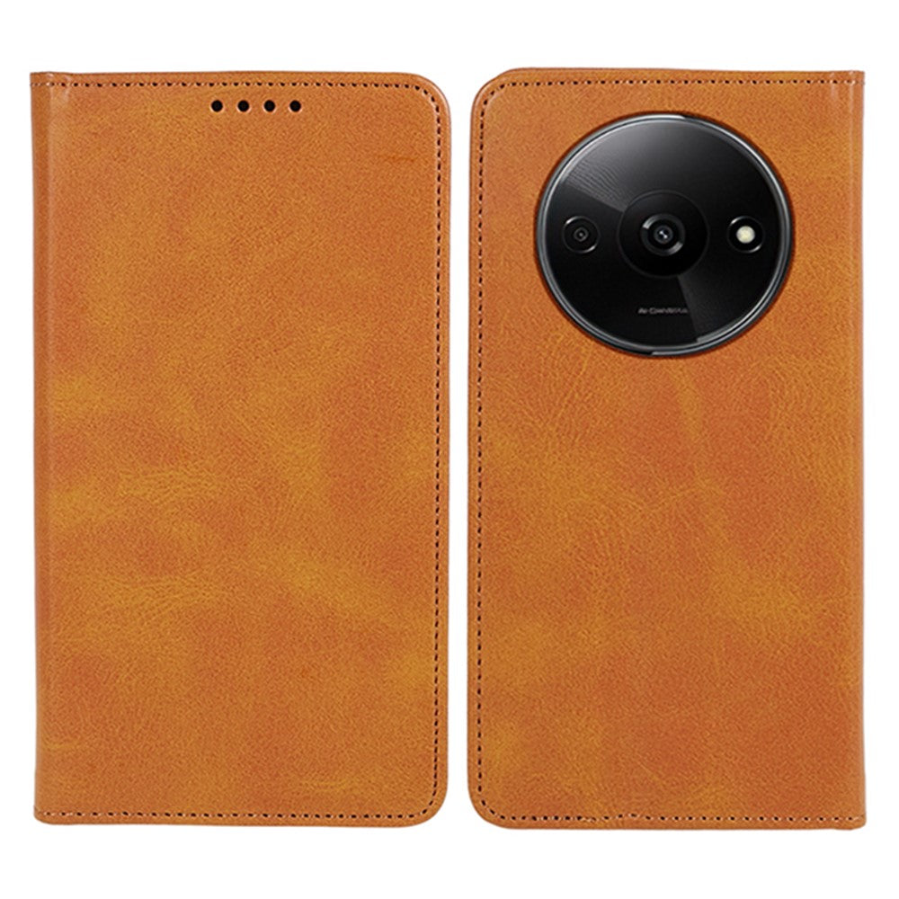 For Xiaomi Redmi A3 4G / Poco C61 4G Leather Phone Case Calf Texture Wallet Cover Magnetic Auto-Absorbed