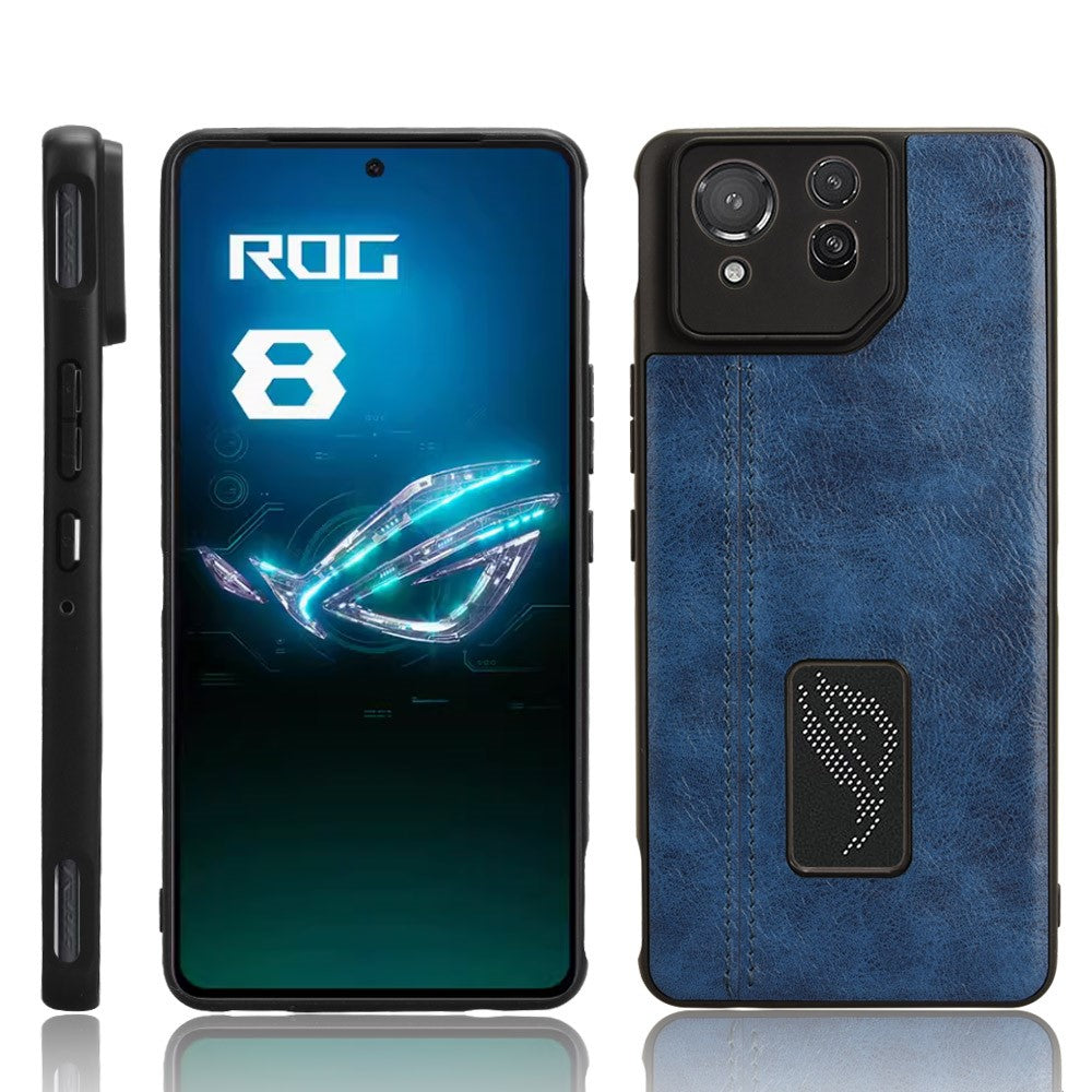 Til Asus ROG Phone 8 5G / Phone 8 Pro 5G Etui Syning Kvæg Læder Tekstur Ridsefri Telefoncover