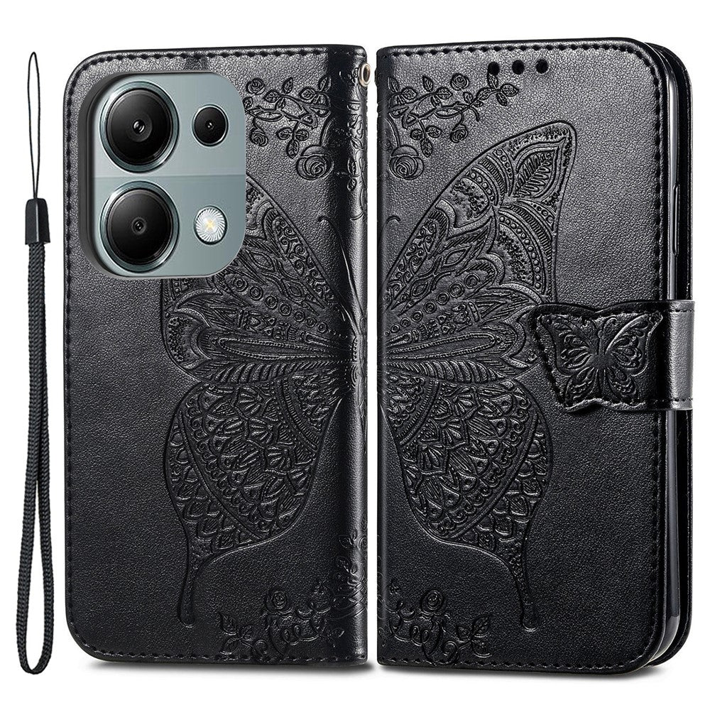 Xiaomi Redmi Note 13 Pro 4G / Poco M6 Pro 4G mobilskal Fjärilstryckt Fodral med Korthållare