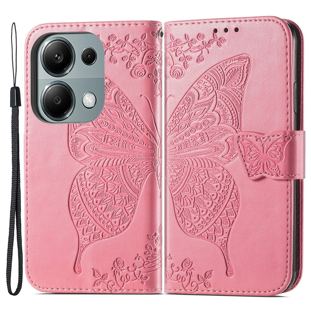Xiaomi Redmi Note 13 Pro 4G / Poco M6 Pro 4G mobilskal Fjärilstryckt Fodral med Korthållare