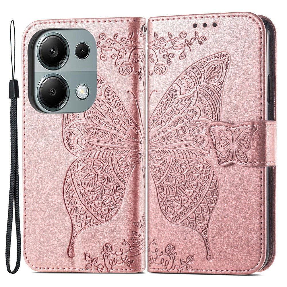 Xiaomi Redmi Note 13 Pro 4G / Poco M6 Pro 4G mobilskal Fjärilstryckt Fodral med Korthållare