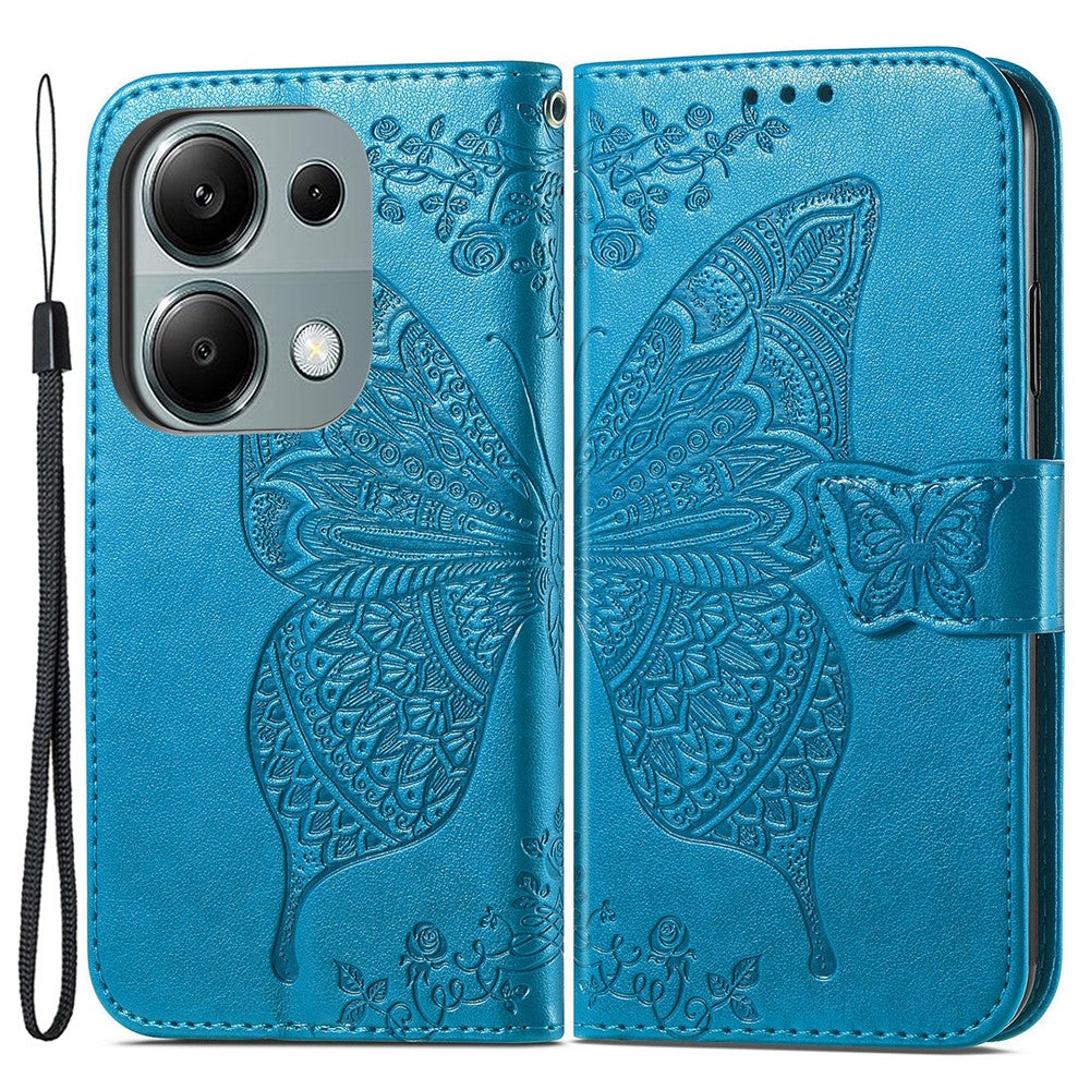 Xiaomi Redmi Note 13 Pro 4G / Poco M6 Pro 4G mobilskal Fjärilstryckt Fodral med Korthållare