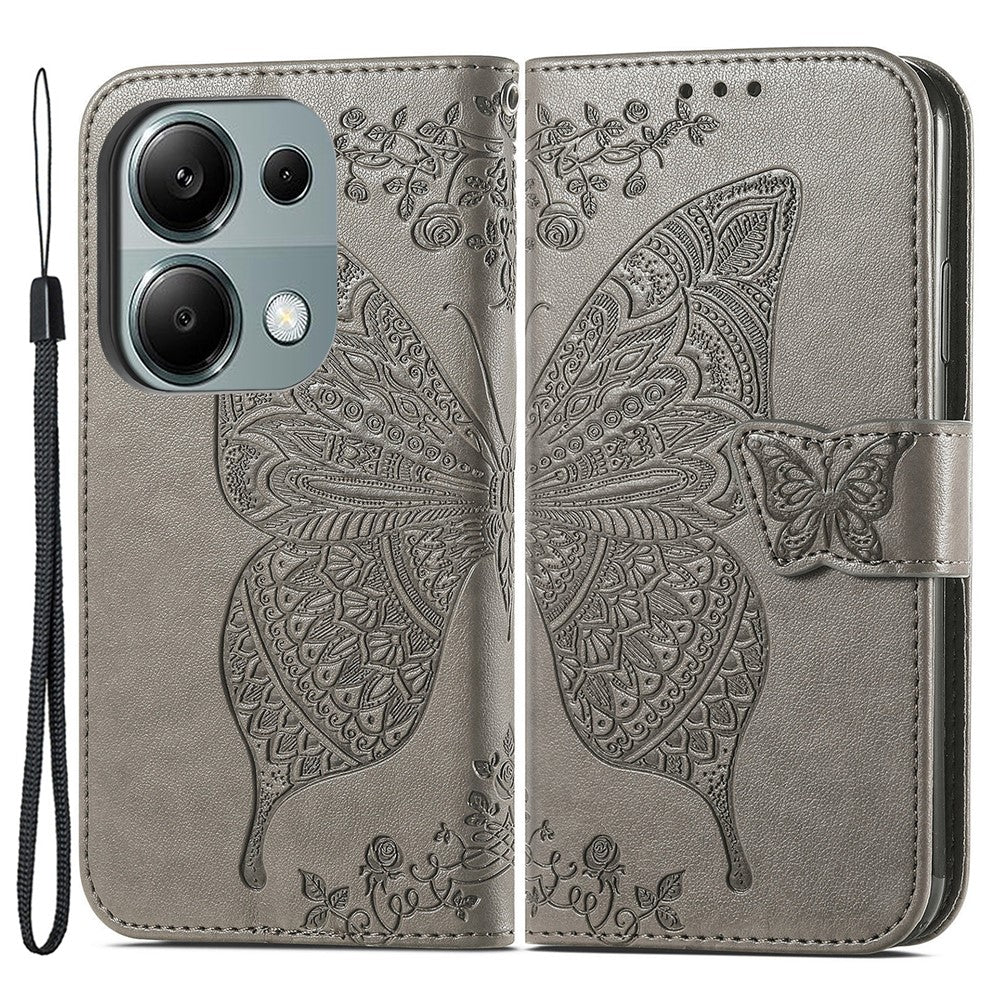 Xiaomi Redmi Note 13 Pro 4G / Poco M6 Pro 4G mobilskal Fjärilstryckt Fodral med Korthållare