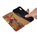 Til iPhone XS Max etui med blomsterprint, pung og beskyttende telefonlædercover